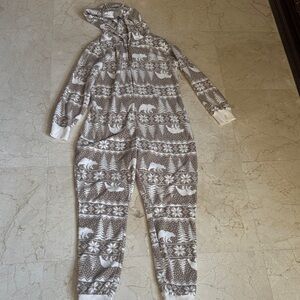 Old Navy Gray and White Patterned Onesie